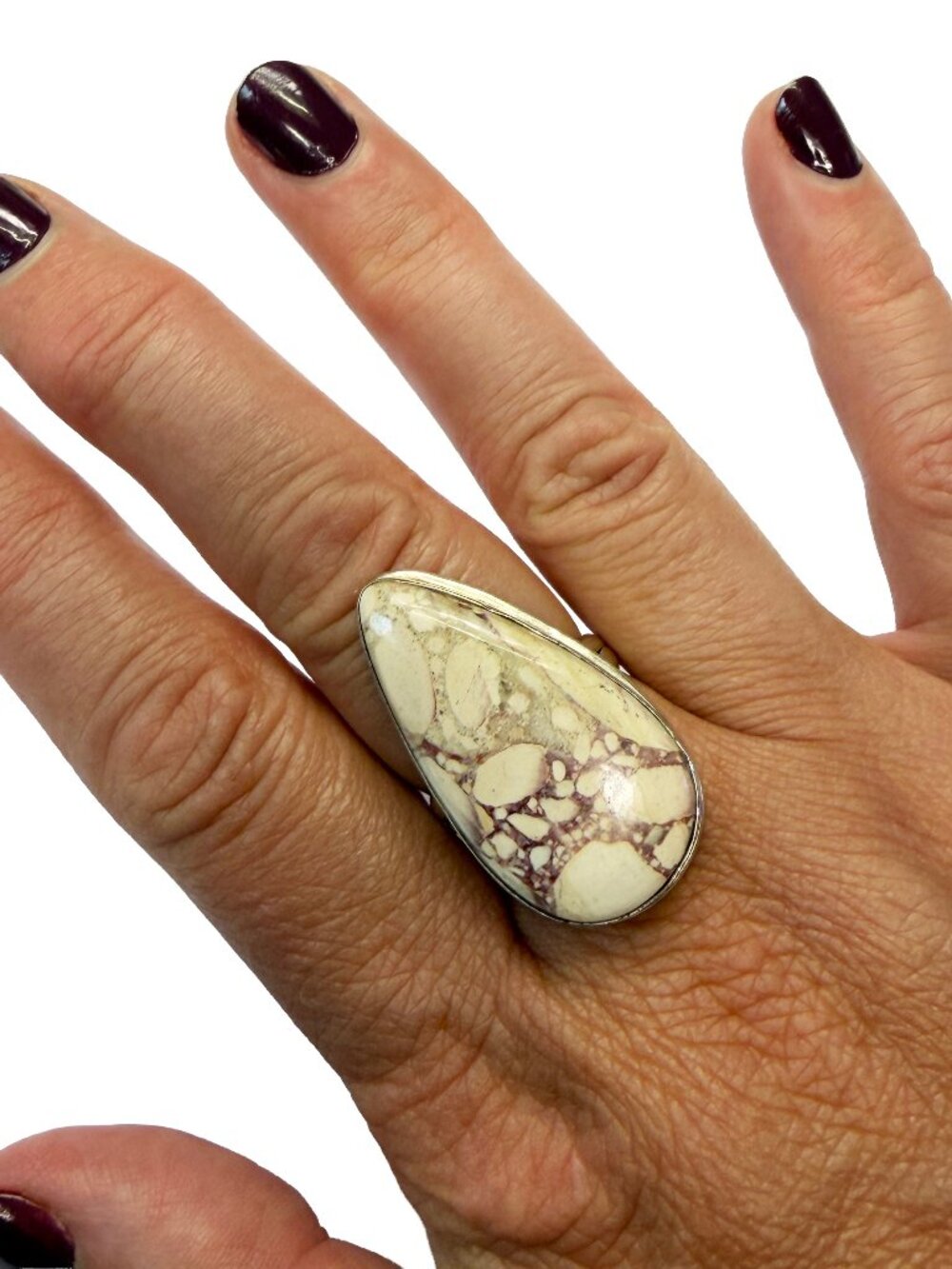 Mookaite Gemstone Handmade 925 Sterling Silver Ring Size 8.5